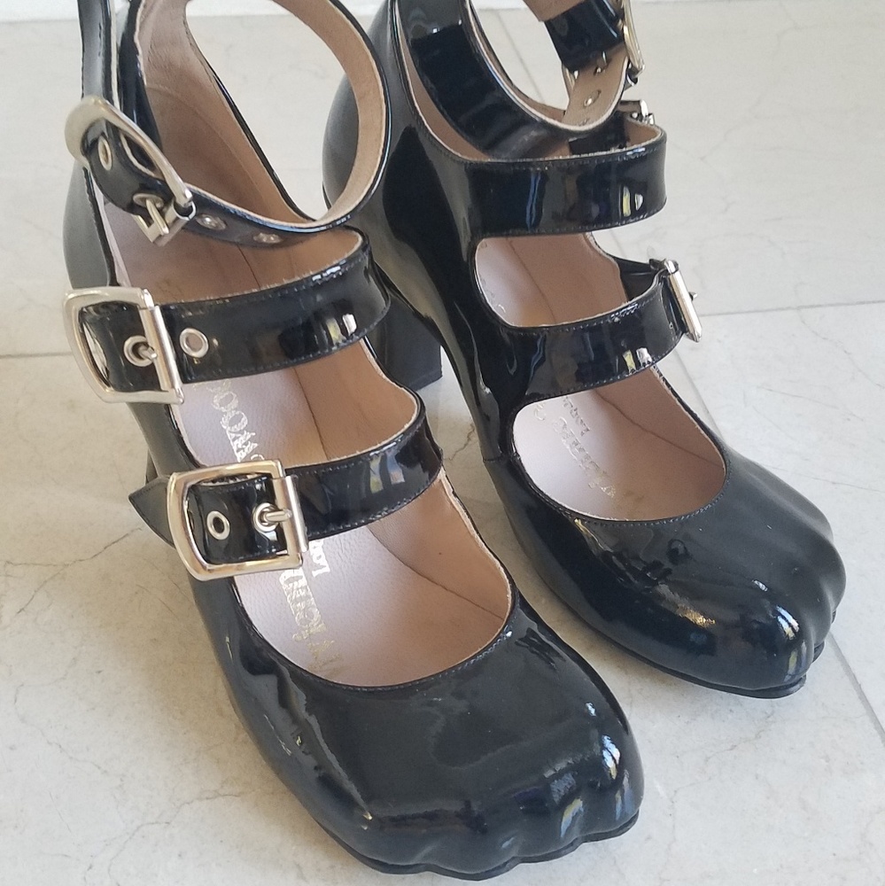 Vivienne Westwood Animal Toe 3-strap Black Shoe